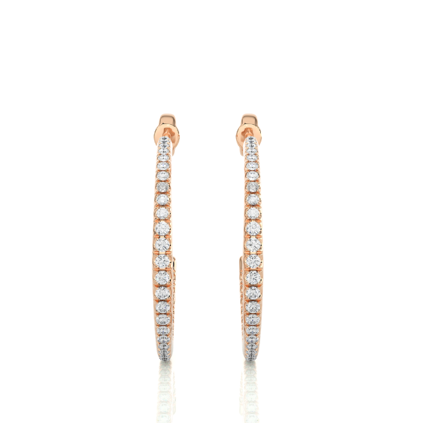 Picture of Round Diamond Hoop Earrings For Effortless Glamour.