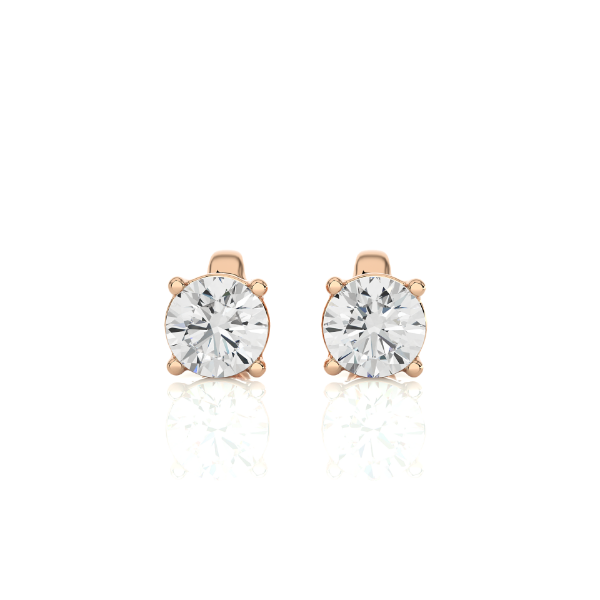 Picture of Classic and versatile: 0.95 carat round diamond studs for your daily style.