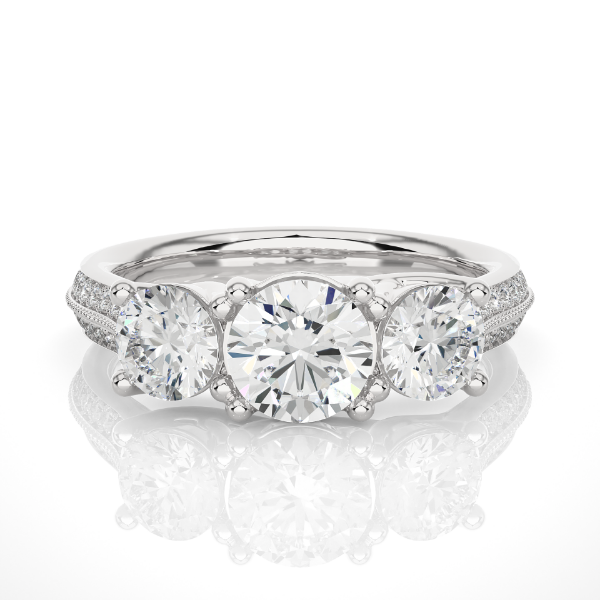 Picture of 2.15 Carat Three Stone Lab Grown Diamond Ring.
