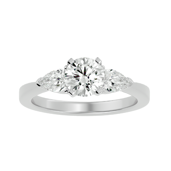 Picture of 1.10 Carat Solitaire with side pear cut Ring