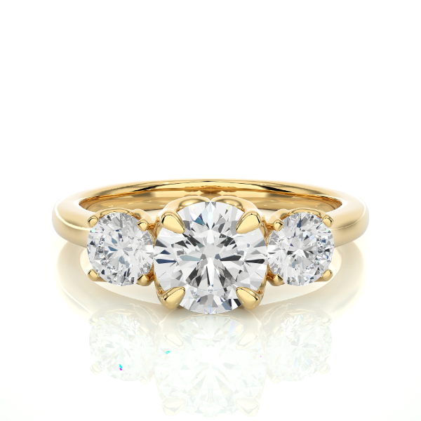 Picture of 1.00 Carat Solitaire Trinity Lab Grown Diamond Ring.(1.60 CTW Diamonds)