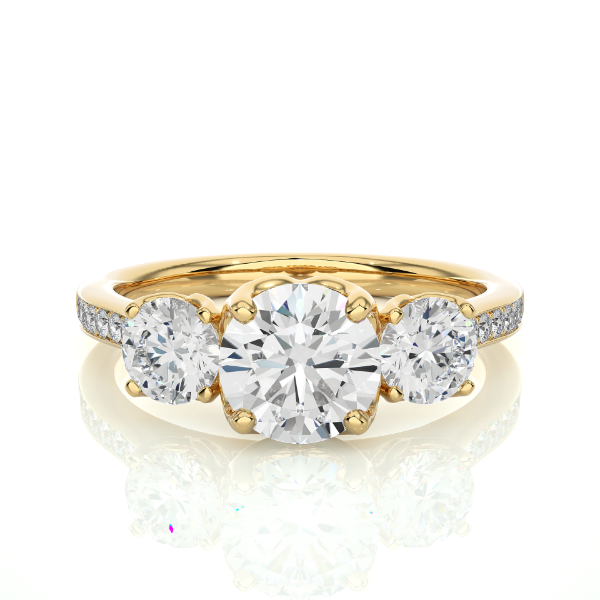 Picture of 1 Carat solitaire with 30 cent side adjacent diamond Ring.