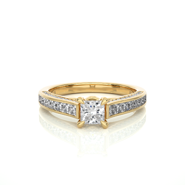 Picture of 1.30 carat Total Princess cut Lab Grown Diamond Ring with adjacent diamonds