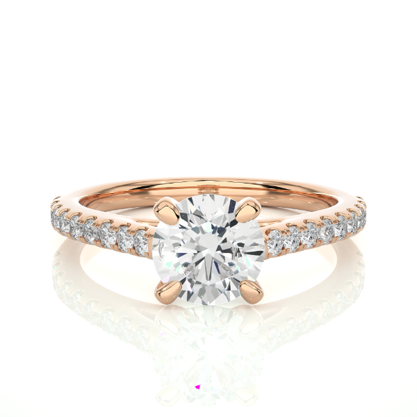 Picture of 1.10 Carat Solitaire Round Cut Ring In a Classic Cathedral Setting.(1.35 CTW Diamonds)