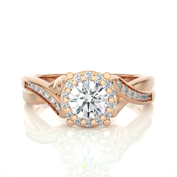 Picture of 0.85 Carat Criss-Cross Lab Grown Halo Ring.