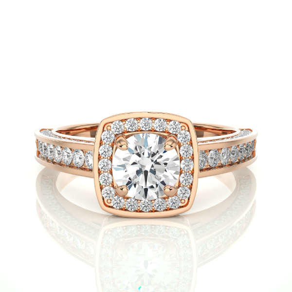 Picture of 1.40 Carat Total Halo Lab Grown Diamond Ring.