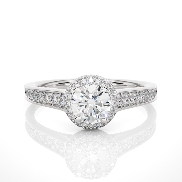 Picture of 0.95 Carat Total Halo Lab Diamond Ring.