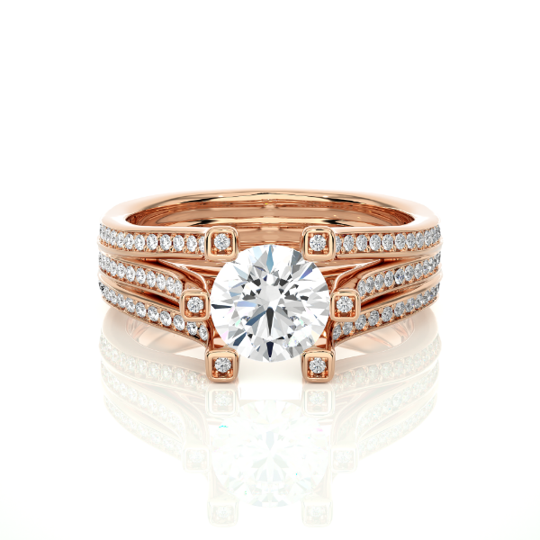 Picture of Tri Band Grace - 1 CT Solitaire, 1.50 Carat CTW Total Sparkle