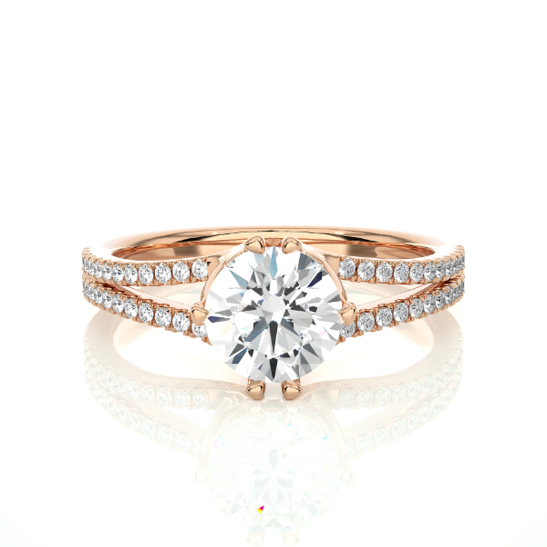Picture of 1 Carat Solitaire Ring With Double Pave Shank.