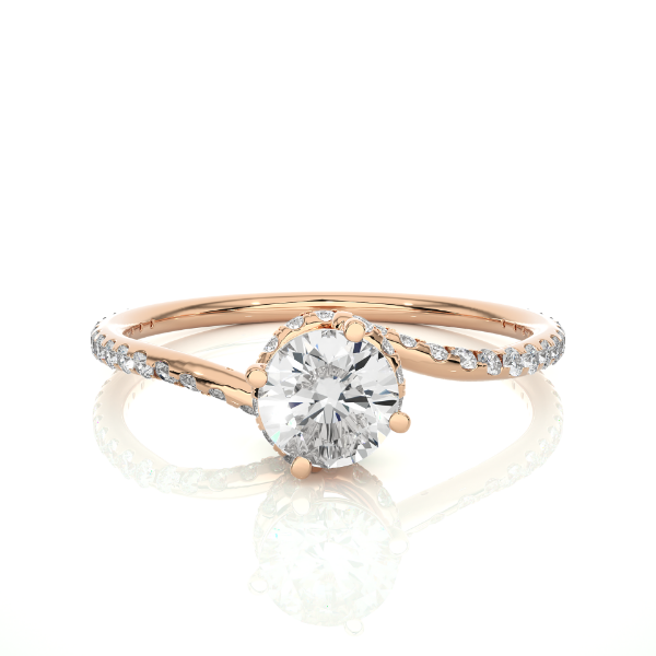 Picture of 0.75 Carat Diamond Ring, its intricate Spiral design catching the light and the eye.