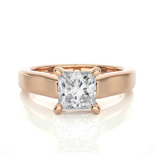Picture of Princess Cut Lab Grown Diamond 1.35 CT Solitaire Ring With A Sleek ,Modern Band Design.
