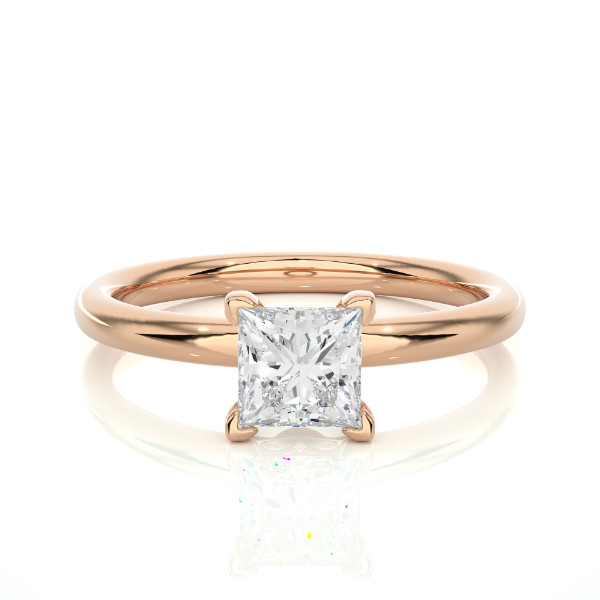Picture of Beautiful 0.80 CT Princess Cut Diamond Solitaire Ring With a Sleek Band Design.