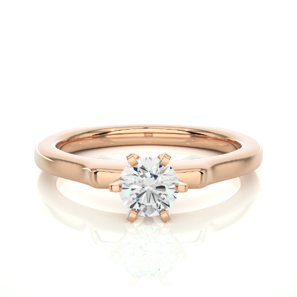 Picture of 0.90 CT Round Solitaire Ring With A Six Prong Setting.