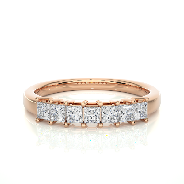 Picture of Modern Band With A Striking Row of Princess Cut Diamonds - 0.50ctw Diamonds
