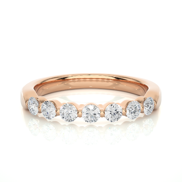 Picture of Sleek Diamond Band With Seven Round Cut Diamonds In a Graceful Setting - 0.50ctw Diamonds