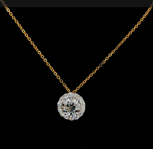 Picture of 1.50 Carat Round Solitaire Halo Pendant (without chain)