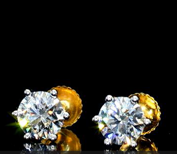 Picture of 1.50 carat pushback style Earrings.