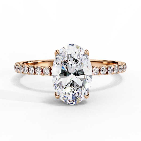 Picture of 1.20 Carat Oval Solitaire Diamond Ring With A Pave Band.(1.45 Ctw Diamonds)