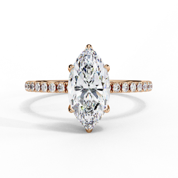 Picture of 1.50 Carat Marquise Solitaire Diamond Ring With A Classic Band.