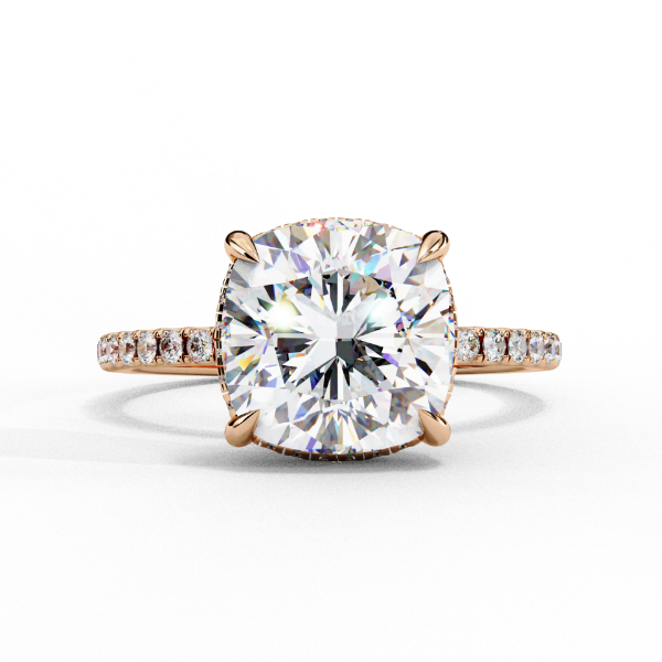 Picture of Glamorous 3 Carat Solitaire Cushion Lab Grown Diamond Ring.(3.25 Ctw Diamonds)