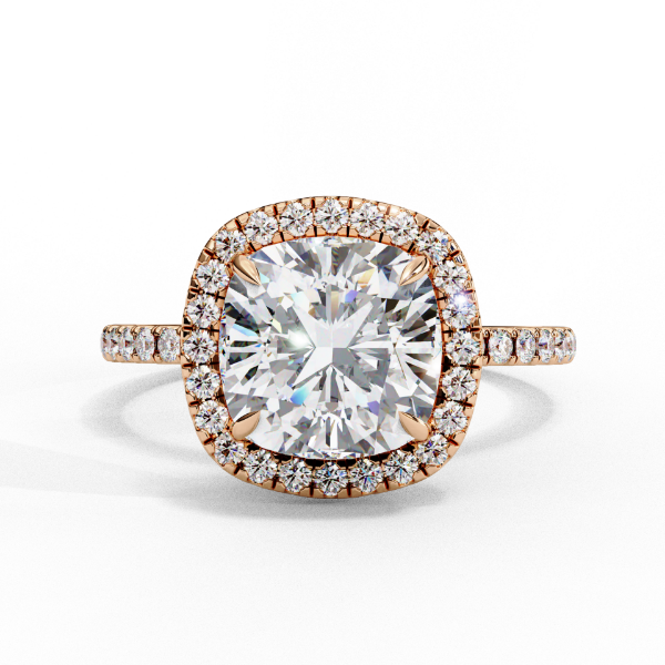 Picture of 1.80 Carat Solitaire Cushion Cut Ring With Halo.(2.10 Ctw Diamonds)