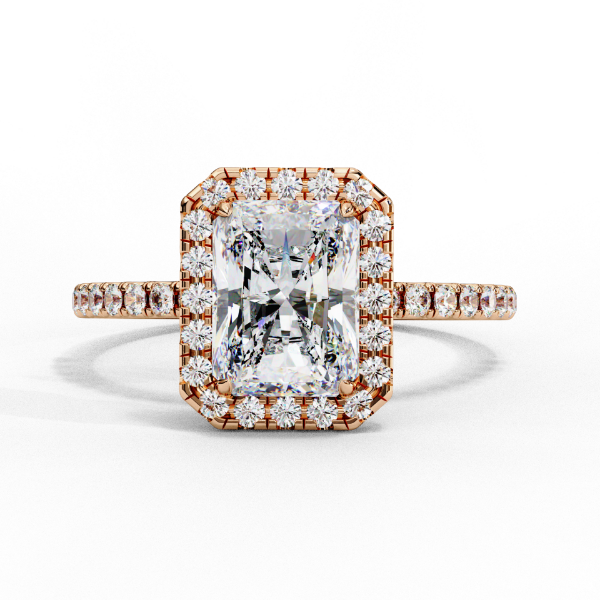 Picture of 2.20 Carat Radiant Solitaire Halo Ring.(2.92 Ctw Diamonds)
