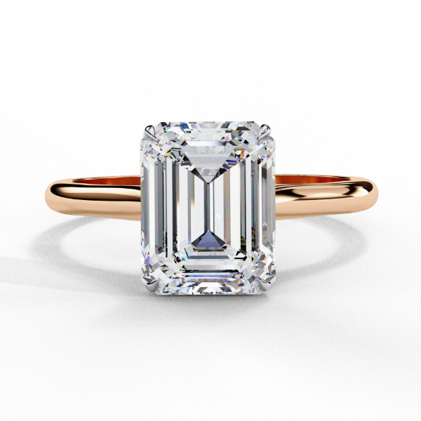 Picture of 2.50 Carat Emerald Cut Solitaire Lab Grown Diamond Ring.