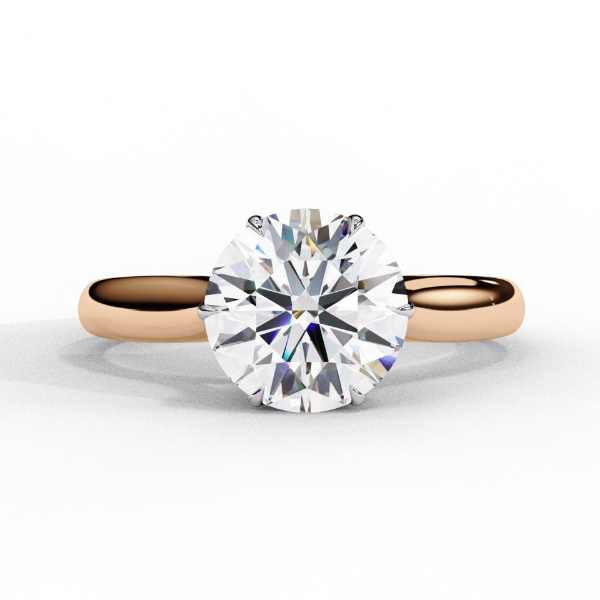 Picture of 2 Carat Round Diamond  Solitaire Ring On a Sleek band.