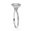Picture of 2.70 Carat Emerald Cut Diamond Ring With a Pave Diamond Band.