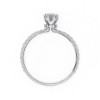 Picture of 0.80 Carat Marquise Solitaire Diamond Ring With a Delicate Pave Diamond Band.