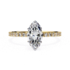 Picture of 0.80 Carat Marquise Solitaire Diamond Ring With a Delicate Pave Diamond Band.