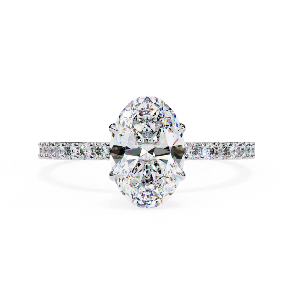 Picture of 1.20 Carat  Oval Solitaire Ring With A Pave Diamond Band.
