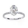 Picture of 1.20 Carat  Oval Solitaire Ring With A Pave Diamond Band.
