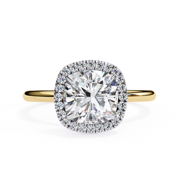Picture of 2 carat Timeless halo cushion solitaire diamond ring 
