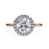 Picture of 1.50 Carat Classic Solitaire And Halo Diamond Ring With Sleek Band (1.65 CTW Diamonds)