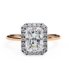 Picture of Modern Sophistication : 1.80 Carat Radiant Solitaire Diamond Halo Ring (2 CTW Diamonds)
