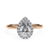 Picture of 1.10 carat Pear Solitaire Diamond Ring, Featuring A Halo Design.