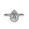 Picture of 1.10 carat Pear Solitaire Diamond Ring, Featuring A Halo Design.
