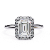 Picture of 1.70 Carat Emerald Solitaire Diamond Ring With A Halo.