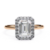 Picture of 1.70 Carat Emerald Solitaire Diamond Ring With A Halo.
