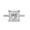 Picture of 2.00 carat Princess Cut Diamond in The Center Surrounded By A Halo Of Smaller Diamonds.(2.51 CTW diamonds)
