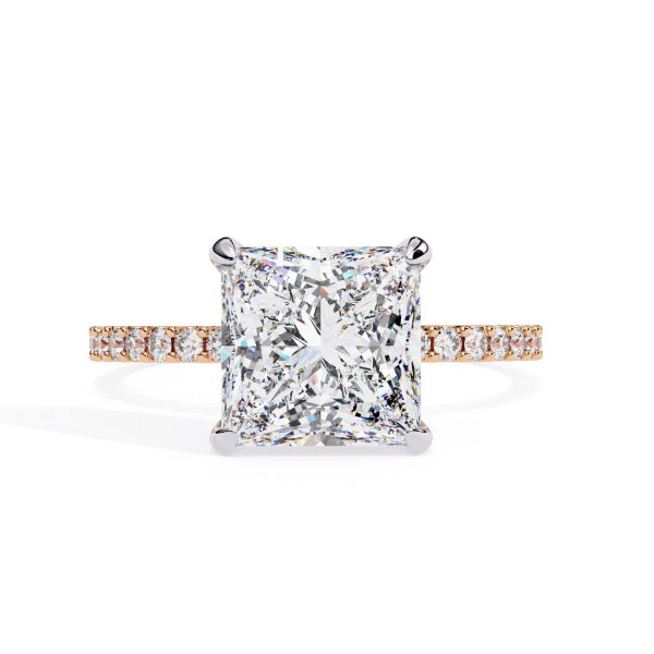 Picture of 2.30 Carat Solitaire Princess Cut Diamond Ring. (2.70 CTW Diamonds)