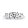 Picture of  2 carat Cushion Solitaire Lab Grown Diamond Three Stone Ring (3.40 ctw Diamonds)