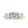 Picture of  2 carat Cushion Solitaire Lab Grown Diamond Three Stone Ring (3.40 ctw Diamonds)