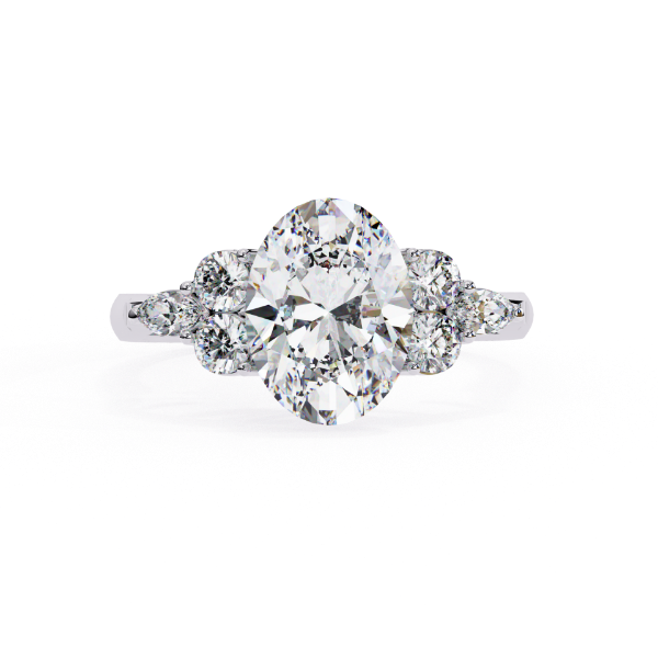 Picture of Celestia 2.10 CT Oval Center With Diamond Side Stones Ring