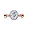 Picture of 0.70 Carat Oval Solitaire Halo Twist Ring (1 CTW Diamonds)