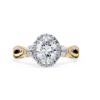 Picture of 1 Carat Total Oval Halo Twist Ring