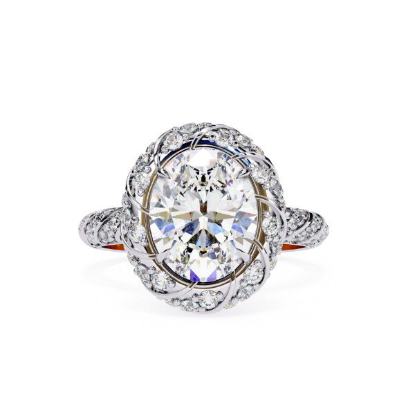 Picture of 2.20 Carat Oval Halo Sparkle Ring.( 3 Ctw Diamonds)