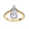 Picture of Seraphina TearDrop 1.50 CT  Pear Solitaire With Diamond Shoulders Ring (1.80 CTW Diamonds)