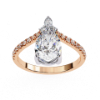 Picture of Seraphina TearDrop Solitaire With Diamond Shoulders Ring (1.50 CT  Pear Solitaire)
